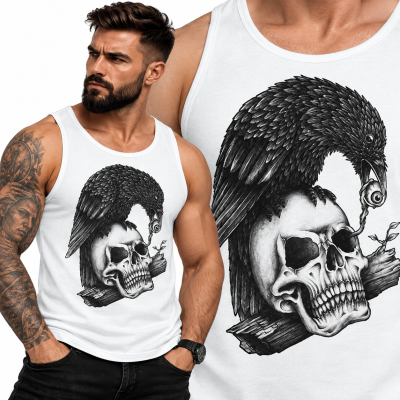 TANK TOP HORROR  SKULL CROW